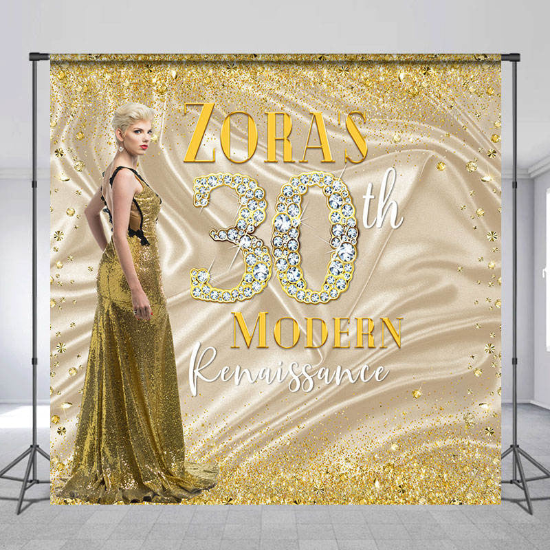 Lofaris Modern Renaissance Golden Custom Birthday Backdrop