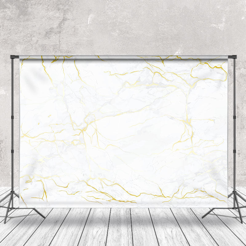 Lofaris Modern White Gold Marble Texture Backdrop For Photo