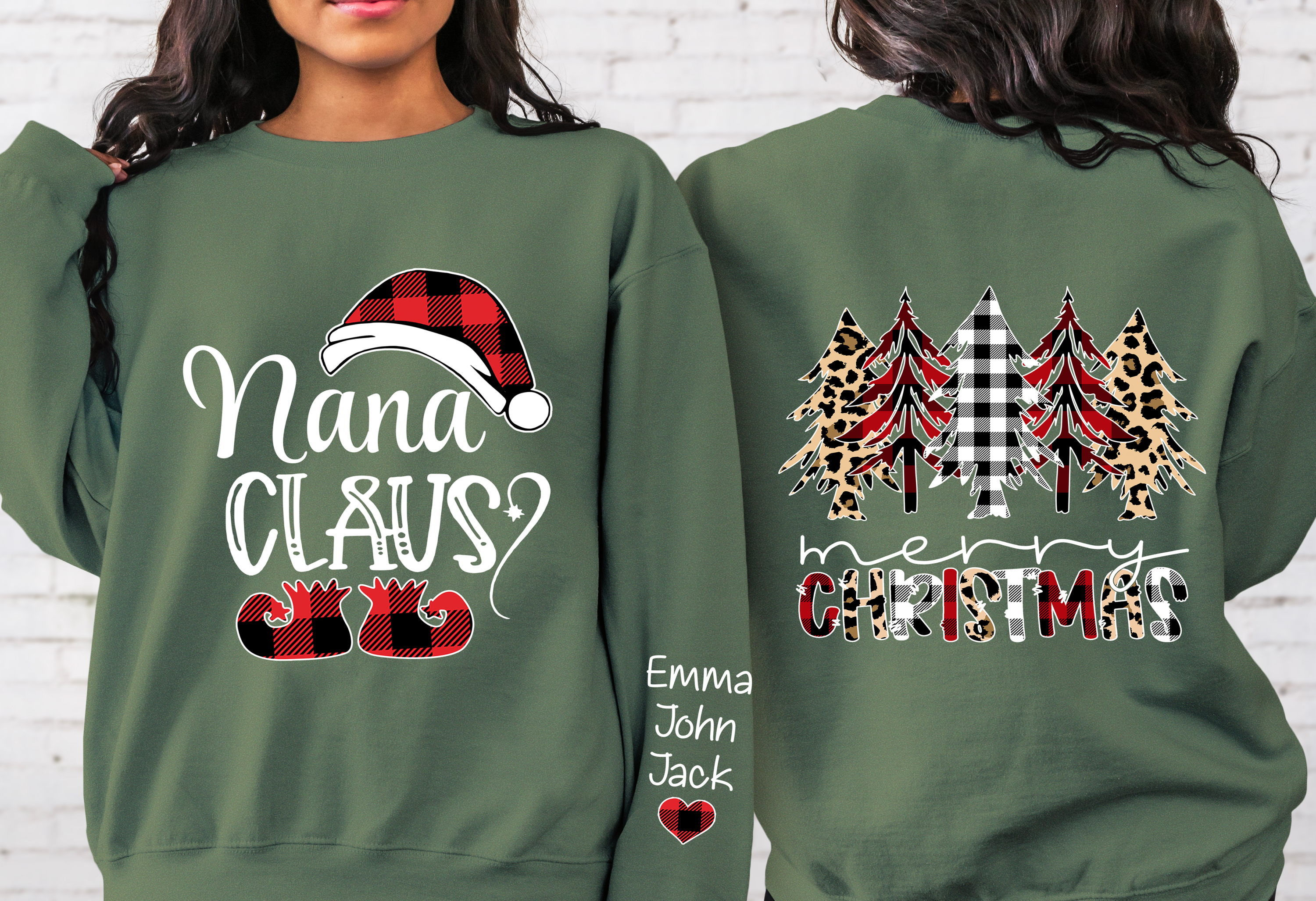 Lofaris Mom Claus Merry Christmas Tree Custom Sweatshirt