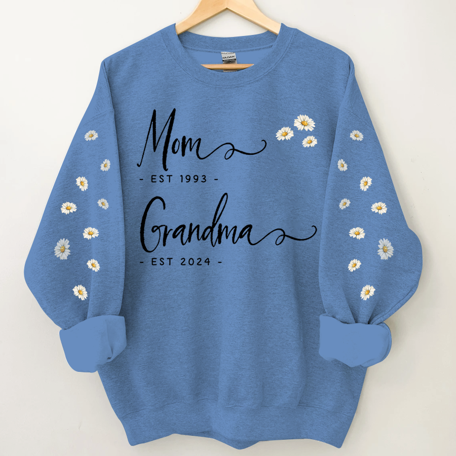 Lofaris Mom Grandma est Daisy Flower Sweet Gift Sweatshirt