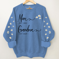 Lofaris Mom Grandma est Daisy Flower Sweet Gift Sweatshirt