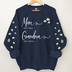 Lofaris Mom Grandma est Daisy Flower Sweet Gift Sweatshirt