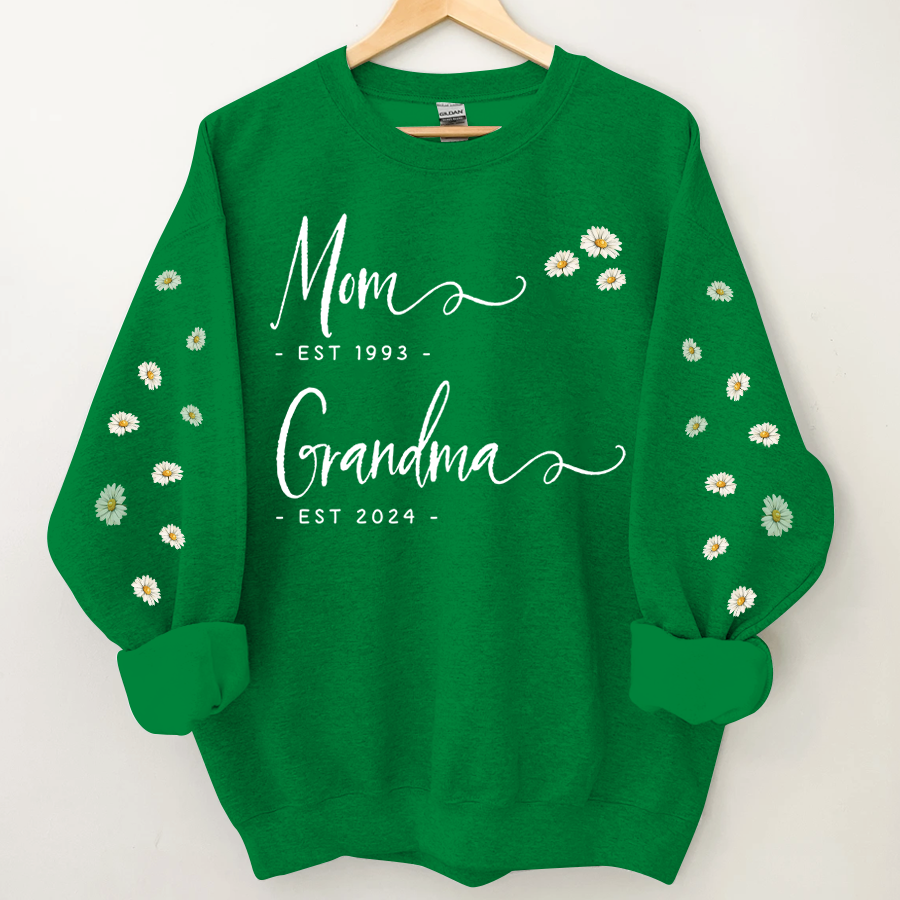 Lofaris Mom Grandma est Daisy Flower Sweet Gift Sweatshirt
