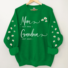 Lofaris Mom Grandma est Daisy Flower Sweet Gift Sweatshirt