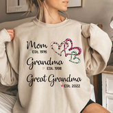 Lofaris Mom Grandma Est Heart Leopard Customized Sweatshirt