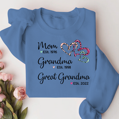 Lofaris Mom Grandma Est Heart Leopard Customized Sweatshirt