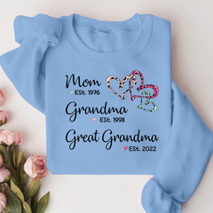 Lofaris Mom Grandma Est Heart Leopard Customized Sweatshirt