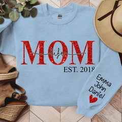 Lofaris Mom Life Est Glitter Custom With Kids Gift For TH Sweatshirt