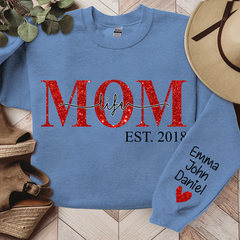 Lofaris Mom Life Est Glitter Custom With Kids Gift For TH Sweatshirt
