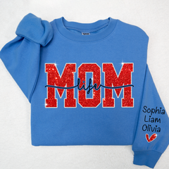Lofaris Glitter Merry Christmas Mom Life And Kids Mother Day Gift For Sweatshirt LTP01