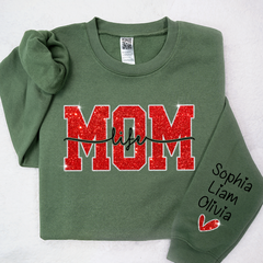 Lofaris Glitter Merry Christmas Mom Life And Kids Mother Day Gift For Sweatshirt LTP01
