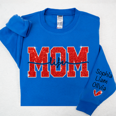 Lofaris Glitter Merry Christmas Mom Life And Kids Mother Day Gift For Sweatshirt LTP01