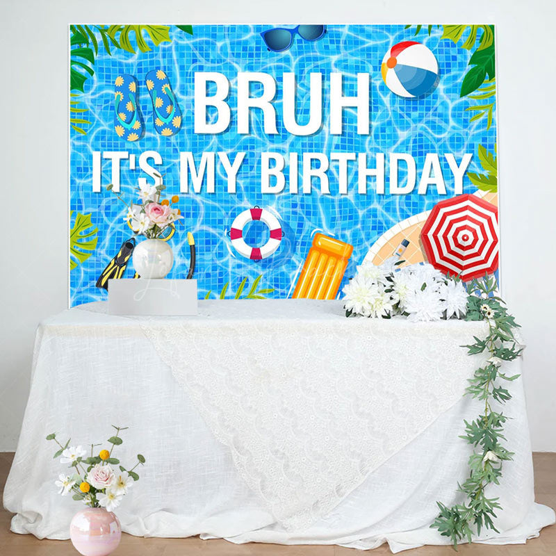 Lofaris Monstera Swimming Pool Bruh Its My Birthday Backdrop