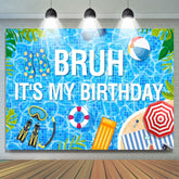 Lofaris Monstera Swimming Pool Bruh Its My Birthday Backdrop