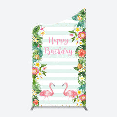 Lofaris Monsteras Fruits Floarl Stripe Arch Birthday Backdrop