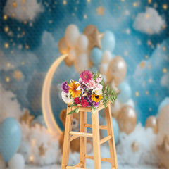 Lofaris Moon Balloon Bear Bokeh Birthday Cake Smash Backdrop