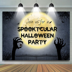 Lofaris Moon Black Paw Spooktcular Halloween Party Backdrop