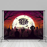 Lofaris Moon Night Trick Or Treat Cemetery Halloween Backdrop