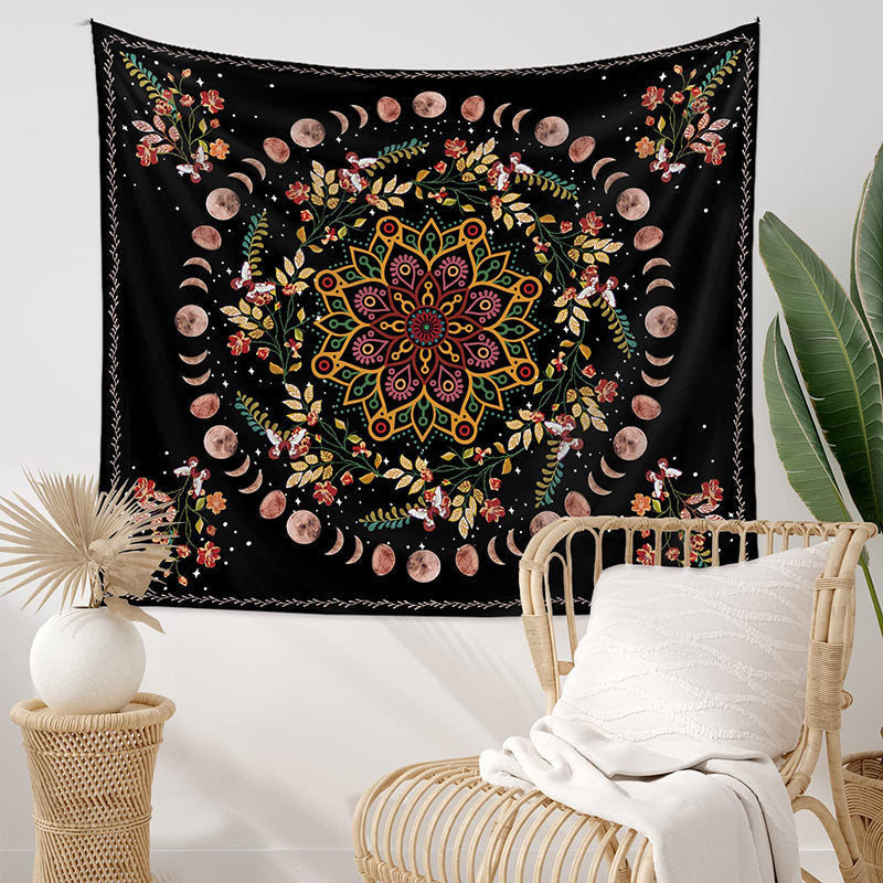 Lofaris Moon Star Floral Mandala Galaxy Gift Room Tapestry