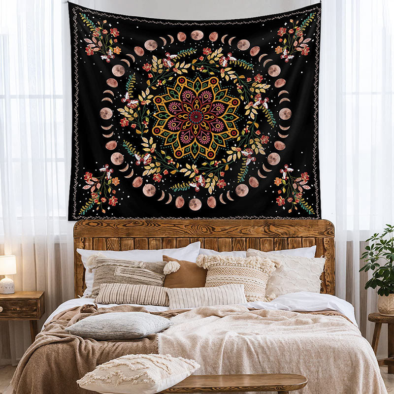 Lofaris Moon Star Floral Mandala Galaxy Gift Room Tapestry