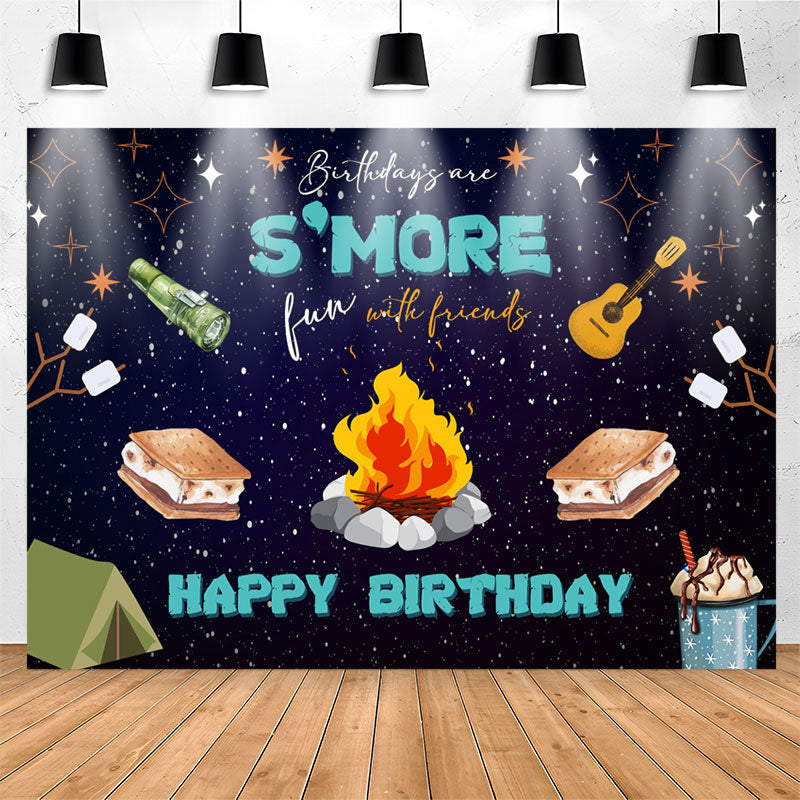 Lofaris More Fun With Friend Bonfire Night Birthday Backdrop