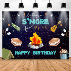 Lofaris More Fun With Friend Bonfire Night Birthday Backdrop