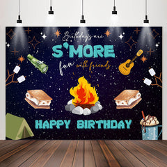 Lofaris More Fun With Friend Bonfire Night Birthday Backdrop