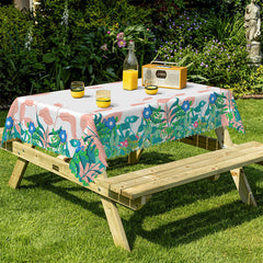 Lofaris Morning Glory Flower Rustic Rectangle Tablecloth