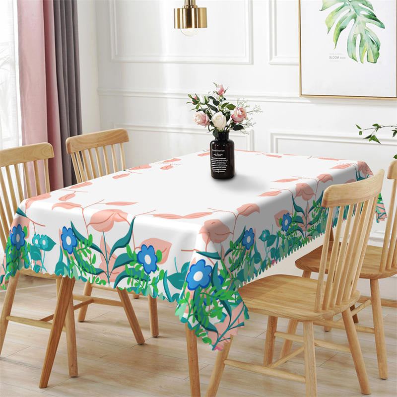 Lofaris Morning Glory Flower Rustic Rectangle Tablecloth