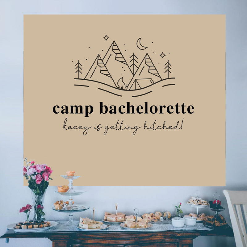 Lofaris Mountain Camp Bachelorette Party Custom Text Backdrop