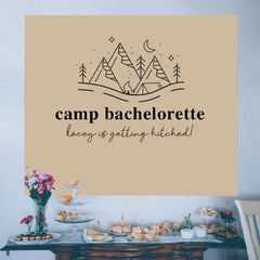 Lofaris Mountain Camp Bachelorette Party Custom Text Backdrop