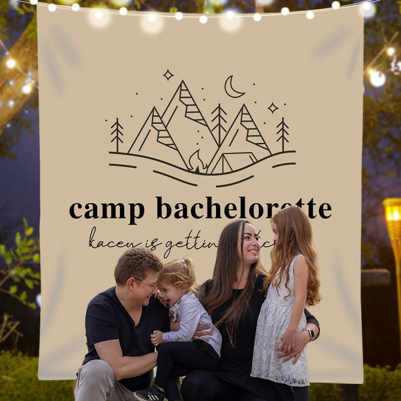Lofaris Mountain Camp Bachelorette Party Custom Text Backdrop