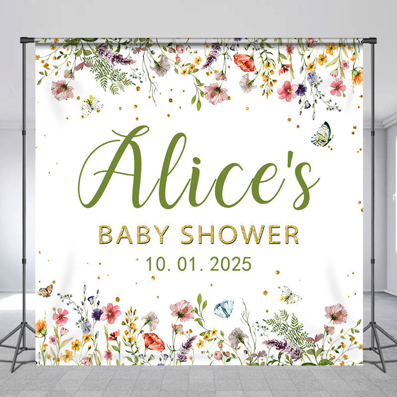 Lofaris Multicolor Bloom Flowers Custom Baby Shower Backdrop