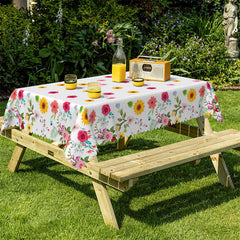 Lofaris Multicolor Flowers Botanical Picnic Party Tablecloth