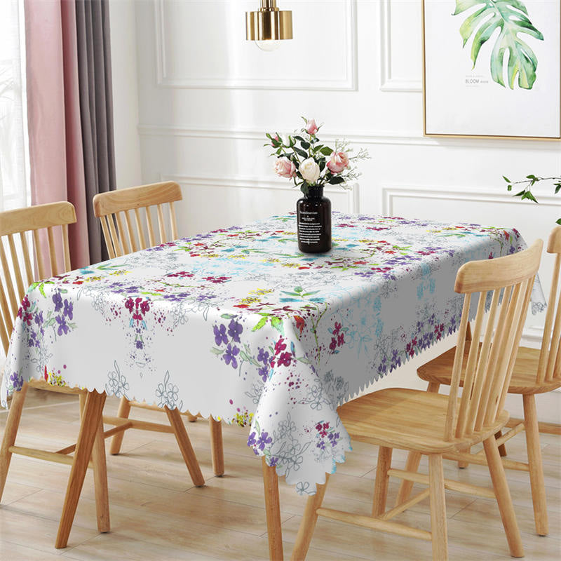 Lofaris Multicolor Flowers Decorative Rectangle Tablecloth