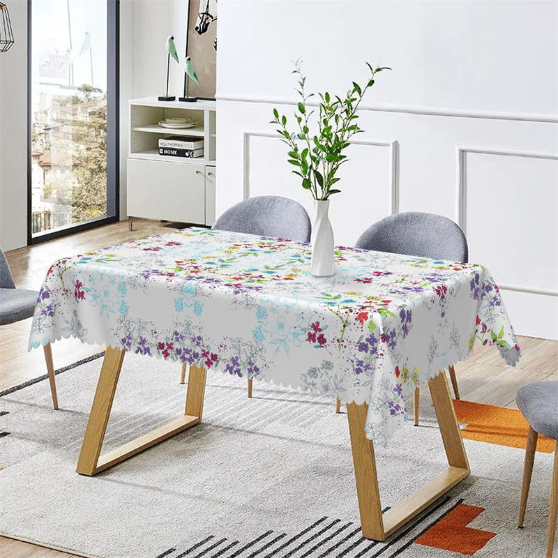 Lofaris Multicolor Flowers Decorative Rectangle Tablecloth