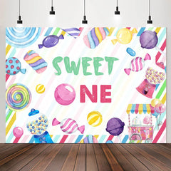 Lofaris Multicolor Sweet One Candy 1st Birthday Backdrop