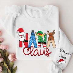 Lofaris Nana Claus And Kids Custom Name Gift Sweatshirt