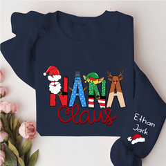 Lofaris Nana Claus And Kids Custom Name Gift Sweatshirt