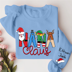 Lofaris Nana Claus And Kids Custom Name Gift Sweatshirt