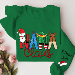 Lofaris Nana Claus And Kids Custom Name Gift Sweatshirt