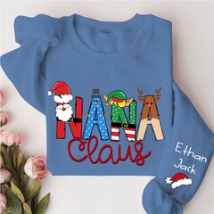 Lofaris Nana Claus And Kids Custom Name Gift Sweatshirt