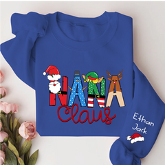 Lofaris Nana Claus And Kids Custom Name Gift Sweatshirt