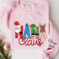 Lofaris Nana Claus And Kids Custom Name Gift Sweatshirt