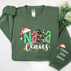 Lofaris Nana Claus Christmas And Grandkids Custom Sweatshirt