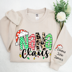 Lofaris Nana Claus Christmas And Grandkids Custom Sweatshirt