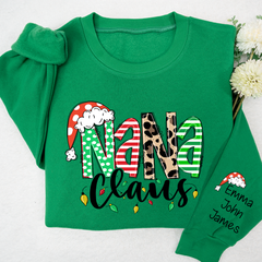 Lofaris Nana Claus Christmas And Grandkids Custom Sweatshirt