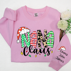 Lofaris Nana Claus Christmas And Grandkids Custom Sweatshirt