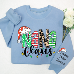 Lofaris Nana Claus Christmas And Grandkids Custom Sweatshirt