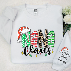 Lofaris Nana Claus Christmas And Grandkids Custom Sweatshirt